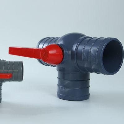 UV Resistant PVC Three Way Valve Blue Black PVC Water Valve ODM